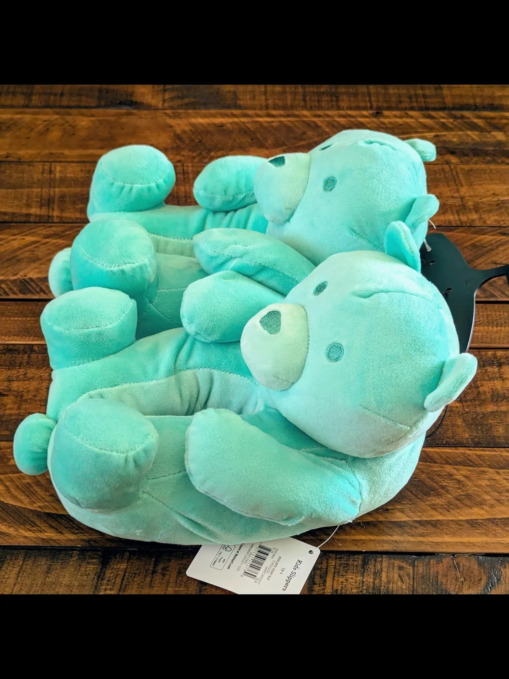 Way To Celebrate Kids Gummy Bear House Slippers Youth Size 13-1 Turquoise NWT